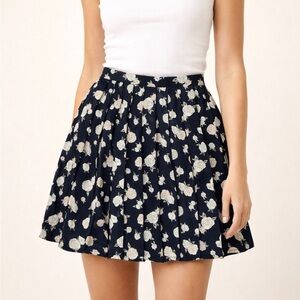 Vintage Pleated Floral Skirt